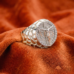 <b>Silver</b> Crucifix Medallion <b>Ring</b> | Iced Out Jesus <b>Cross</b> Statement Band | White Gold Finish Religious Hip Hop Jewellery - Product Image 2