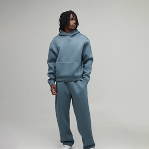 Survêtements d'hiver personnalisés OEM/ODM 2026 pour hommes – Ensemble sweat à capuche en coton brodé avec logo pour hommes - Product Image 1