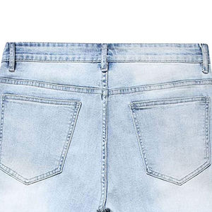 Pantalones Cortos de Mezclilla Azul Claro para Hombre, Estilo Casual, Cintura Media, Cierre de Botones, Tejido de Algodón Transpirable - Product Image 3