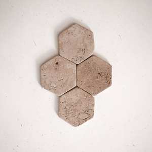 Posavasos hexagonales de mármol travertino, elegante decoración para mesa de comedor, juego de 6 de piedra natural - Product Image 5