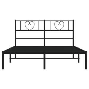 Cadre de lit rectangulaire complet en métal noir avec revêtement poudré - Product Image 5
