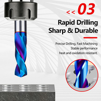 Forets en carbure monobloc, revêtement Nano-Blue, HRC60, 9,1-20 mm, queue ronde, queue droite, forets CNC pour le travail des métaux