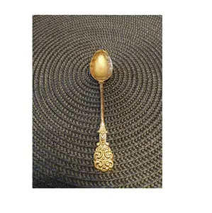 קינוח Custom סט קטן ארוך ידית מתנת מתכת פליז זהב תה כפית מכירה לוהטת מוצרי מכירה בעבודת יד ומכירה