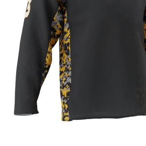 Jersey de Hockey sobre Hielo Personalizado para Hombre, Color Negro y Amarillo, Cuello Redondo, Manga Larga, Sublimado, Malla Transpirable, Absorbe la Humedad, Talla Adulto - Product Image 4