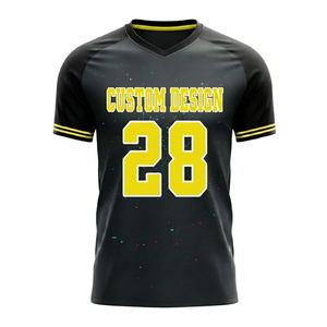 Camiseta de Fútbol Verde Sublimada con Nombre de Equipo Personalizado, Cuello en V, Manga Corta, Unisex, para Adultos, Ropa Deportiva de Poliéster que Absorbe la Humedad - Product Image 1