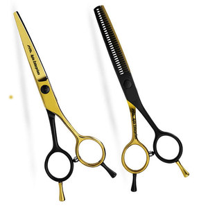 Kit de ciseaux de coiffure 5,5 pouces pour barbier, ciseaux de coupe et d'effilage/texturisation en acier inoxydable pour la coiffure - Product Image 5