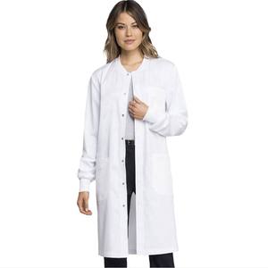 Blouse de laboratoire blanche tissée pour femmes, coton et polyester, uniforme d'hôpital, 3 poches, fermeture à boutons-pression, blouse médicale pour médecin - Product Image 2