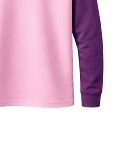 Sweat-shirt personnalisé pour homme, rose et violet, à manches raglan, col rond, décontracté, en coton et polyester, tricoté, léger - Product Image 6