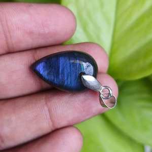 Pendentif en labradorite bleue, argent 925, bijoux en pierres précieuses faits à la main, labradorite naturelle, NIKHIL GEMS, vintage, fiançailles, vente en gros - Product Image 4