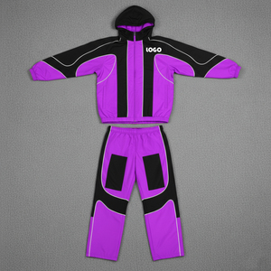 Chándal Unisex para Adultos con Capucha, Cierre Frontal Completo, Logotipo, Bloques de Color, Deportivo, Transpirable, de Poliéster, para Otoño - Product Image 6
