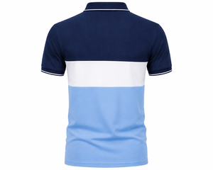 เสื้อโปโลชายสามสี แขนสั้น คอปกปิเก้ ระบายอากาศได้ดี เหมาะสำหรับใส่ลำลองหรือเล่นกอล์ฟ รับผลิตตามแบบ OEM ODM - Product Image 2