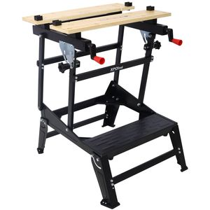Banco de Trabajo Plegable Portátil Multifuncional con Mordazas Ajustables y Sujeción Vertical para Trabajos en Madera, Soporta hasta 550 Libras - Product Image 3