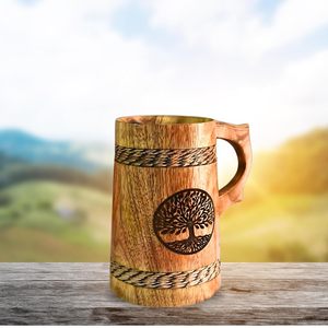 Tasses à café et à thé en bois faites à la main, design moderne personnalisé, avec poignée, écologiques, artisanat, exportations, cadeau pour hommes et femmes, pour les fêtes - Product Image 5