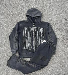 Pulls et sweats à capuche Harajuku 100% coton molletonné respirant avec poches, design visage souriant, pour l'hiver, pour femmes et hommes - Product Image 1