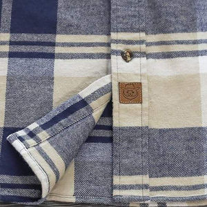 Camisa de Franela para Hombre OEM/OEM, Impresión Personalizada, Logotipo Bordado, Talla Grande, 100% Algodón, Manga Larga - Product Image 4