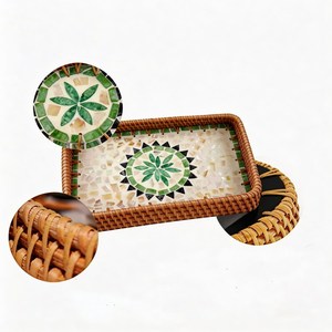 Best Indian Rattan Serving Tray Custom Round Tray Natural Wood for Home & Hotel & Restaurants Use Customize size Shape - Product Image 2