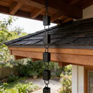 Chaîne de pluie moderne en métal pour remplacement de gouttière suspendue - Product Image 3