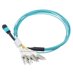 Chèn thấp <span class=keywords><strong>OM3</strong></span> <span class=keywords><strong>50</strong></span>/<span class=keywords><strong>125um</strong></span> 3.0mm cáp quang đa mode LSZH MTP/MPO đến 8 x <span class=keywords><strong>LC</strong></span> (4 song công) đường kính 3.0mm - Product Image 1