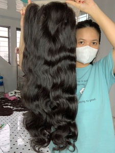 Meilleures perruques en dentelle frontale à texture lisse en cheveux humains bruts, taille personnalisable, 100 % cheveux humains, sans nœuds, sans perte, du Vietnam - Product Image 2