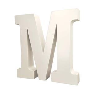 Décorations en bois en forme de lettre M, lettres anglaises majuscules blanches, découpées pour travaux d'art et d'artisanat, décoration de la maison, projets scolaires et design créatif - Product Image 3