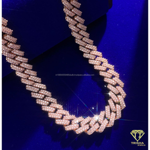 สร้อยคิวบาหนักแบบหรูหรา ประดับเพชรโมอิสซาไนต์ เงินแท้ 925  ขายส่ง - Product Image 3
