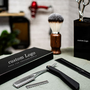 Navaja de Afeitar Plegable Profesional Kobe Pegasus, Navaja de Barbero de Acero Inoxidable con Cuchilla Reemplazable y Logotipo Personalizado - Product Image 4