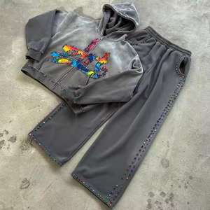 Chándal de Alta Calidad Personalizable con Diseño Urbano, Poliéster/Algodón, Pedrería, Lavado Ácido, Transpirable, Impresión Serigráfica - Product Image 6