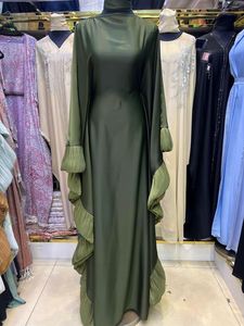 Summer sale Modest Dubai Beaded Sequined <b>Long</b> Sleeve Abaya Muslim Traditional Handmade Wedding Women Polyester Breathable O Neck - Product Image 4