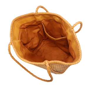 Bolso Tote de Cuero de Lujo Tejido a Mano para Mujer |   Bolsa de compras grande tejida |   Bolso de Mano de Cuero Trenzado Hecho a Mano |   Fabricante OEM ODM - Product Image 5