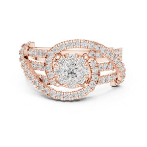 Anillo de Compromiso de Oro Amarillo de 14K con Diamante Cultivado en Laboratorio, Redondo, para Mujer |   Diamante Cultivado Nuevo - Product Image 2