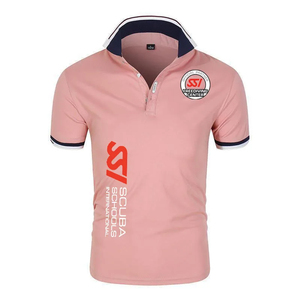 Camisa de Manga Corta Rosa para Hombre, Corte Slim, de Algodón, con Logotipo Bordado, Cuello Clásico, Absorbe la Humedad, Ropa Casual de Verano, Marca ACE - Product Image 1