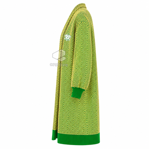 Cardigan long en maille chevron pour femme Chi Eta Phi Sorority, ouvert sur le devant, avec poignets côtelés brodés, vêtement d'extérieur - Product Image 3