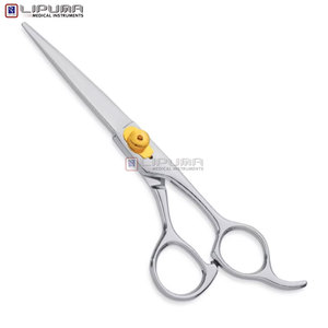 Ciseaux de barbier professionnels en acier inoxydable de 6,5 pouces avec manche à triple perforation, lame fixe à crochet et bord de coupe lisse - Product Image 2