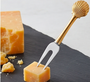 <b>Cheese</b> <b>Knife</b> <b>Set</b> With Shell Handle Stainless Steel Blade Gold Plated Durable <b>Cheese</b> Tools For Serving Use And Kitchen Use - Product Image 5