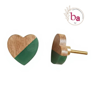 Poignée de meuble ronde moderne en bois, bouton en bois naturel vert, pour commode et tiroir multifonctionnel de salon, installation facile - Product Image 4