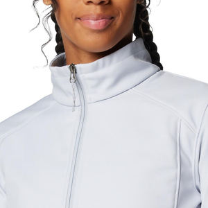 Veste en polaire gris clair unie pour femme, manches longues, col montant, fermeture éclair, imperméable, respirante, printemps, été, hiver - Product Image 3