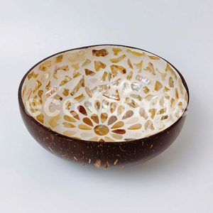 Ready to ship - Coconut lacquer bowl seashell inlay lacquered coco shell bowls for home decor - Product Image 3