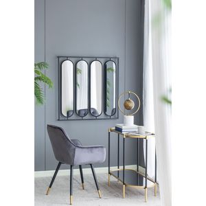 Grande Specchio da Parete Ovale 90x90 cm con Cornice Nera Quadrata, Decorazione per Soggiorno, Camera da Letto, Ingresso, Ufficio - Product Image 1