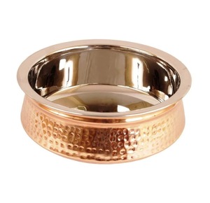 Olla redonda de cobre con tapa de vidrio y asas de latón, apariencia antigua y duradera para la cocina - Product Image 4