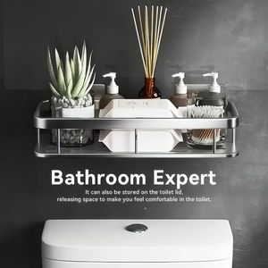 Organizador de Baño de Aluminio para Montar en la Pared, Estante Flotante para Gabinete de Baño, Estante de Gran Capacidad para Pared - Product Image 5