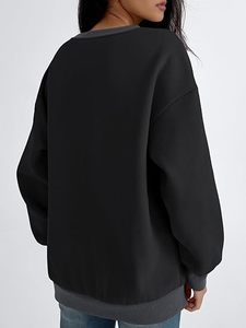 Sudadera de Cuello Redondo Extra Grande para Mujer, Estilo Color Block, Nueva Colección para Invierno y Otoño, Sudadera para Hombre - Product Image 6