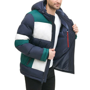 Blouson d'hiver matelassé pour homme grande taille 2026 – Manteau bomber respirant en cuir avec logo frontal – Blouson matelassé enduit pour homme - Product Image 6