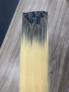 Extensions capillaires invisibles à clips double trame 100 % cheveux humains vietnamiens, sans couture, vente chaude 2026, vente en gros - Product Image 2