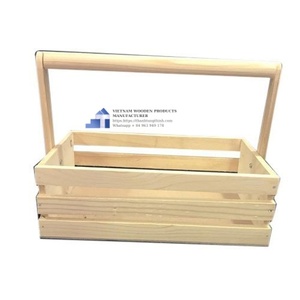 <b>Wooden</b> Fruit And Veggie Storage <b>Crate</b> Rectangle Pine Handmade With Labels For Household Use Made in VietNam - Product Image 4