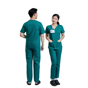 Alta calidad Scrub médico mujer Scrub tops diseños enfermera uniformes estiramiento Hospital ropa hombres/mujeres FMF fábrica-muestra gratis - Product Image 1