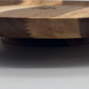 Wood Double Tier Rotating Tray Smooth-Spin Lazy Susan for <b>Tabletop</b> Spice Serving - Product Image 1