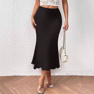 New Fashion Womens High Waist Ruffled Floral A Line Beach Skirt Casual <b>Mini</b> Length Breathable Summer Skirts For Adults - Product Image 1