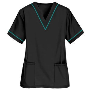 <b>Doctors</b> Unisex V-Neck Cotton Polyester Canvas Woven Scrub Uniform <b>Set</b> with Needle Detection Hospital Shirt Combo - Product Image 2