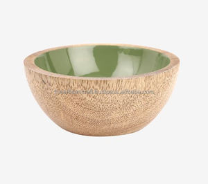 ชุดชามไม้เคลือบเงา4ชิ้นโดยงานฝีมือช่างฝีมือหลากสีของที่ระลึกสไตล์ทะเลงานฝีมือธรรมชาติ - Product Image 4