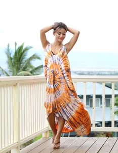 Women’s <b>Boho</b> Tie Dye Maxi <b>Dress</b> Rayon Beach Sundress Sleeveless Loose Fit <b>Summer</b> Vacation <b>Dress</b> - Product Image 3